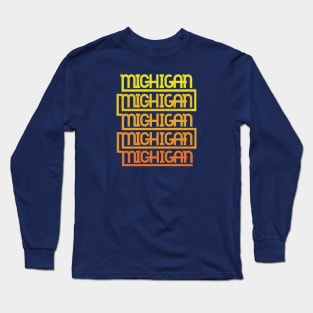 Michigan - Repeating in Sunset Long Sleeve T-Shirt